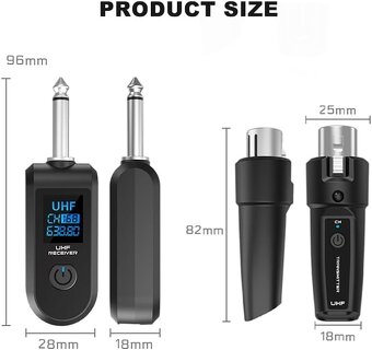 Převodník bezdrátového UHF Systém XLR pro 2 mikrofony - 5