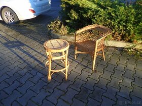 ratanový stolek a židlička - 5