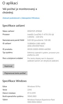 Fujitsu ESPRIMO P520/i7-4770/8GB/256 SSD/W10 Pro - 5