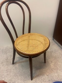 Stylová sada 7 originálních ohýbaných židlí Thonet – rákosov - 5