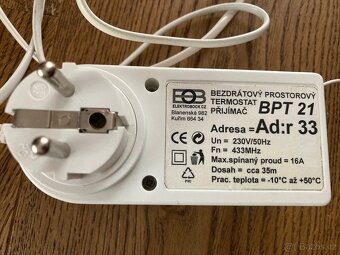 Bezdrátový termostat BPT 21 - 5