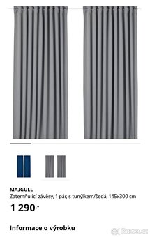 Závěsy IKEA Majgull šedé - 5
