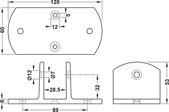 HAFELE dvojitá montážní konzole rozdělovače pisoárů - 5