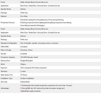 Dveřní kování VSTE T82 - Zinková slitina - 5
