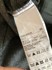 Tmavě šedé vzorované kalhoty s hedvábím Benetton Slim 38 - 5