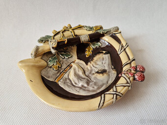 Starožitný myslivecký keramický popelník Wilhelm Schiller - 5