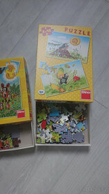 KOMPLET dřevené pro děti 0-4r +2x puzzle Krteček,koníci, ber - 5