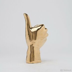 Socha palec nahoru, leštěná mosaz, jako, 21cm - 5
