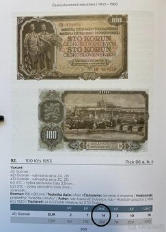 RARITNÍ BALÍČEK 100 Kčs 1953 s bankovní páskou UNC - 5