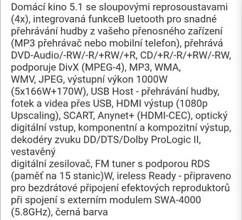 Domácí kino Samsung 1000W - 5