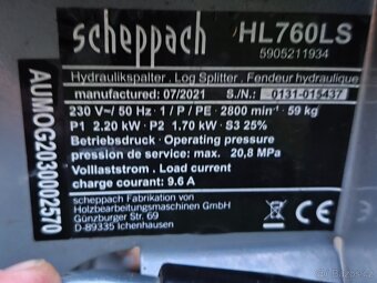 Prodám Štípač na dřevo Scheppach HL 760 LS - horizontální -7 - 5