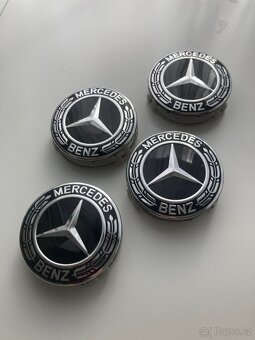 Středové pokličky (krytky kol) Mercedes-Benz černé (věnec) - 5