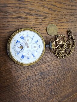 Velké kapesní hodinky s kalendářem a lunarními fazemi - 5