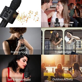 Bluetooth mikrofon Karaoke BONAOK 3v1, - 5