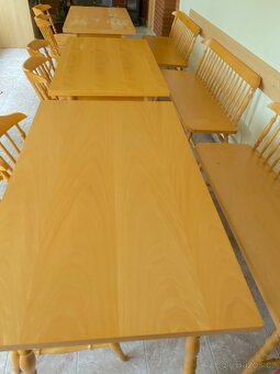 Dřevěné stoly/židle/lavice - 5