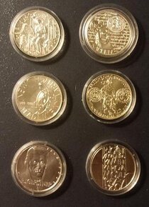 soubor 28 stříbrných mincí motiv Praha 1948 - 2020 - 5