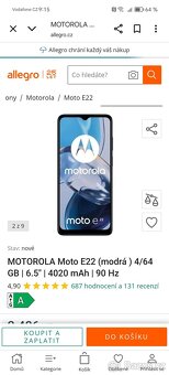Prodám telefon Motorola e22 - 5