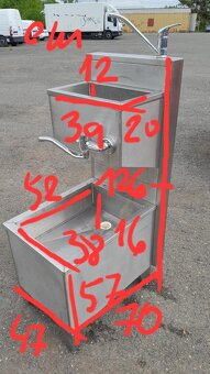 Nerezový výlevka s 2x dřezem 47x70x126 cm - 5