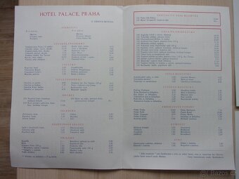 STARÝ JÍDELNÍ A NÁPOJOVÝ LÍSTEK - HOTEL PALACE PRAHA - 5