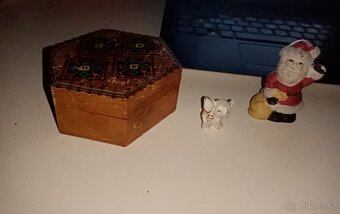 Stará šperkovnice santa a malé slunatko Retro - 5