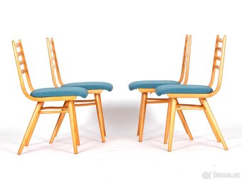 Přečalouněné bukové retro židle TON, 4 ks - 5