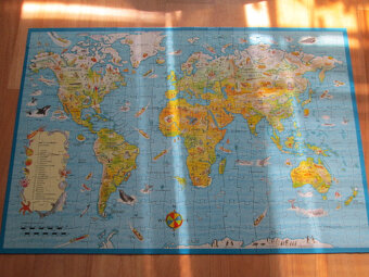 PUZZLE - mapa světa v Agličtině- 250ks - 5