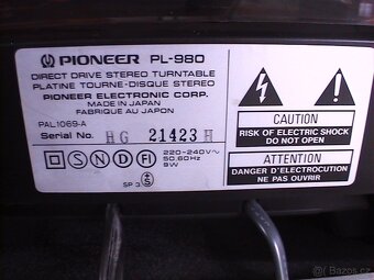gramofon PIONEER PL-980 QUARTZ DIRECT DRIVE AUTOMATIC - 5