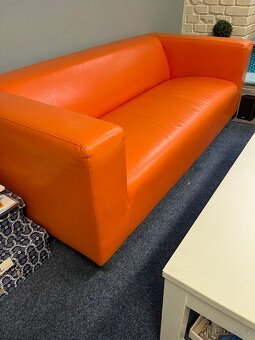 Kožená oranžová sedačka IKEA - 5
