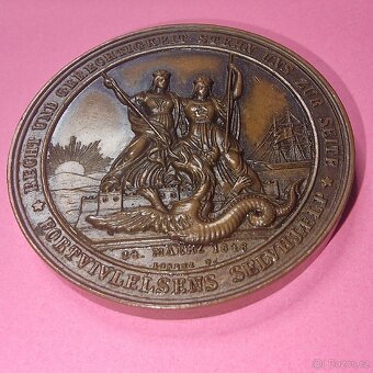 Bronzová medaile Schleswig-Holstein 1848 Frederick VII - 5