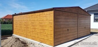 moderni garaz , dvojgaraz , drevodekor, plechova garaz - 5