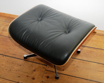 Vitra Eames Lounge Chair kožené křeslo černé včetně taburetk - 5