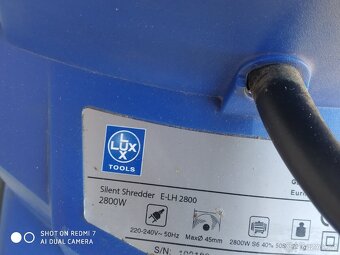 Prodám elektrický tichý Válcový drtič LUX-TOOLS E-LH-2800 - 5