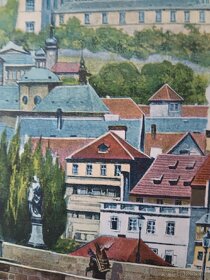 Obraz ,Praha ,Hradčany ,Karlův most ,starý tisk - 5