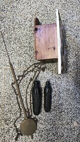 starožitné dřevěné hodiny schwarzwald plechový ciferník - 5