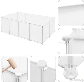 EUGAD výběh pro králíky 142 x 72 x 45 cm 0028WL - 5