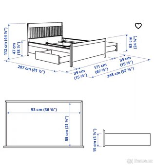 IKEA Idanas Postel with mattress and slats - 5
