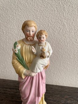 Starožitná poutní soška svatý Josef a Jezulátko - 5