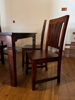 Dřevěný jídelní set a taburet - 5