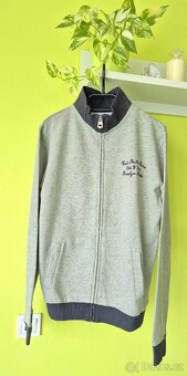 Šedá mikina za zip Fred Mello - 5