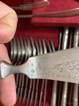 Prodám set stříbrných příborů pro 12 osob 3500g stříbra - 5