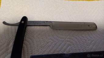 Starožitná břitva včetně pouzdra a brousku - 5