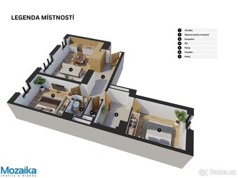 Pronájem bytu 3+kk + pokoj bez okna, po rekonstrukci, na nám - 5