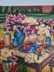 Obraz Šeříky, olej na plátně - 5