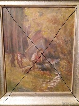 Prodám obrazy, malovaný obrázek, rytina na plechu - 5