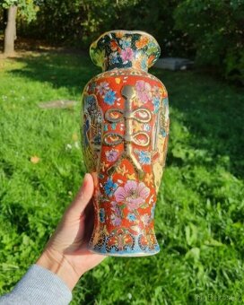 Velmi krásná stará činska porcelánová váza, ručně malovaná - 5