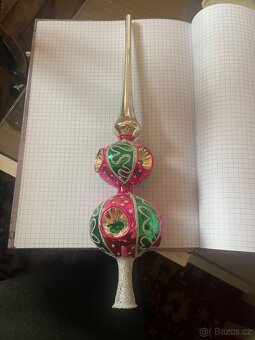 Stará skleněná vánoční špička - 5