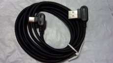 Datový+nab kabel+dioda USB typ C-90° 2m-černý-nový - 5