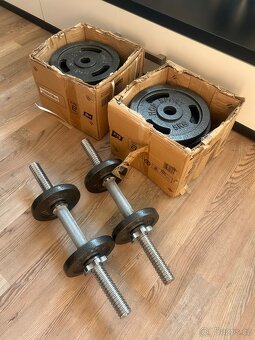 Jednoruční čínky 40kg a polohovací lavice - 5