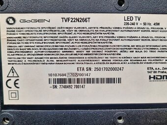 TV GoGEN TVF 22N266T, Full HD, DVB-T2 - 5