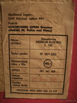 Původní stavebnice Merkur elektro - 5